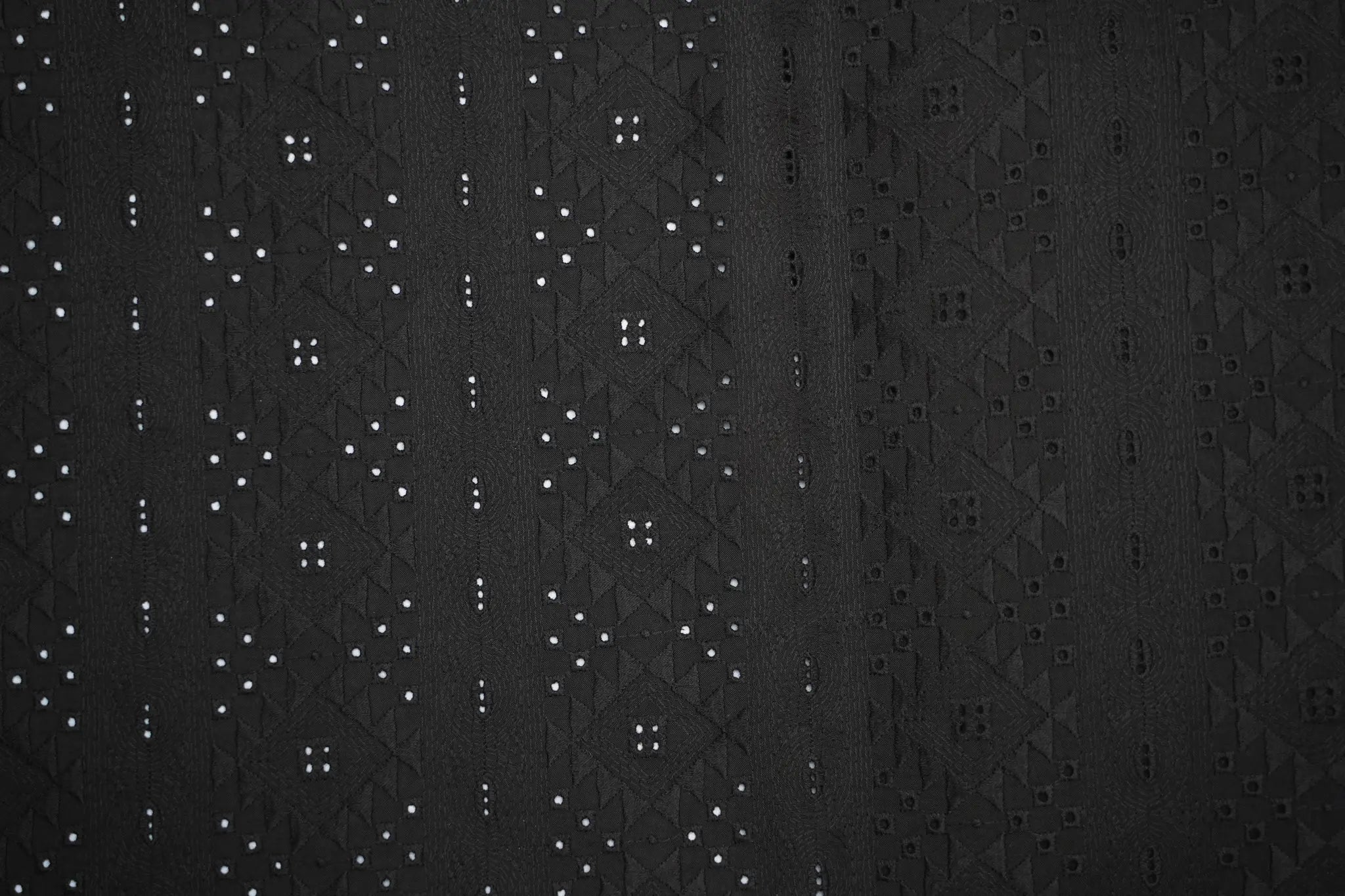 Deep dark chocolate eyelet embroidered cotton lawn
