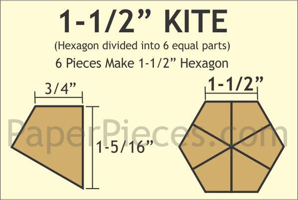 1 1/2" Hexagon Kites - Small Pack 150 Pieces