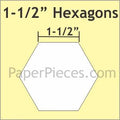 1 1/2" Hexagons - Small Pack 50 Pieces