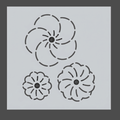 Kiku - Chrysanthemums Flowers 5"x5" - Stencil