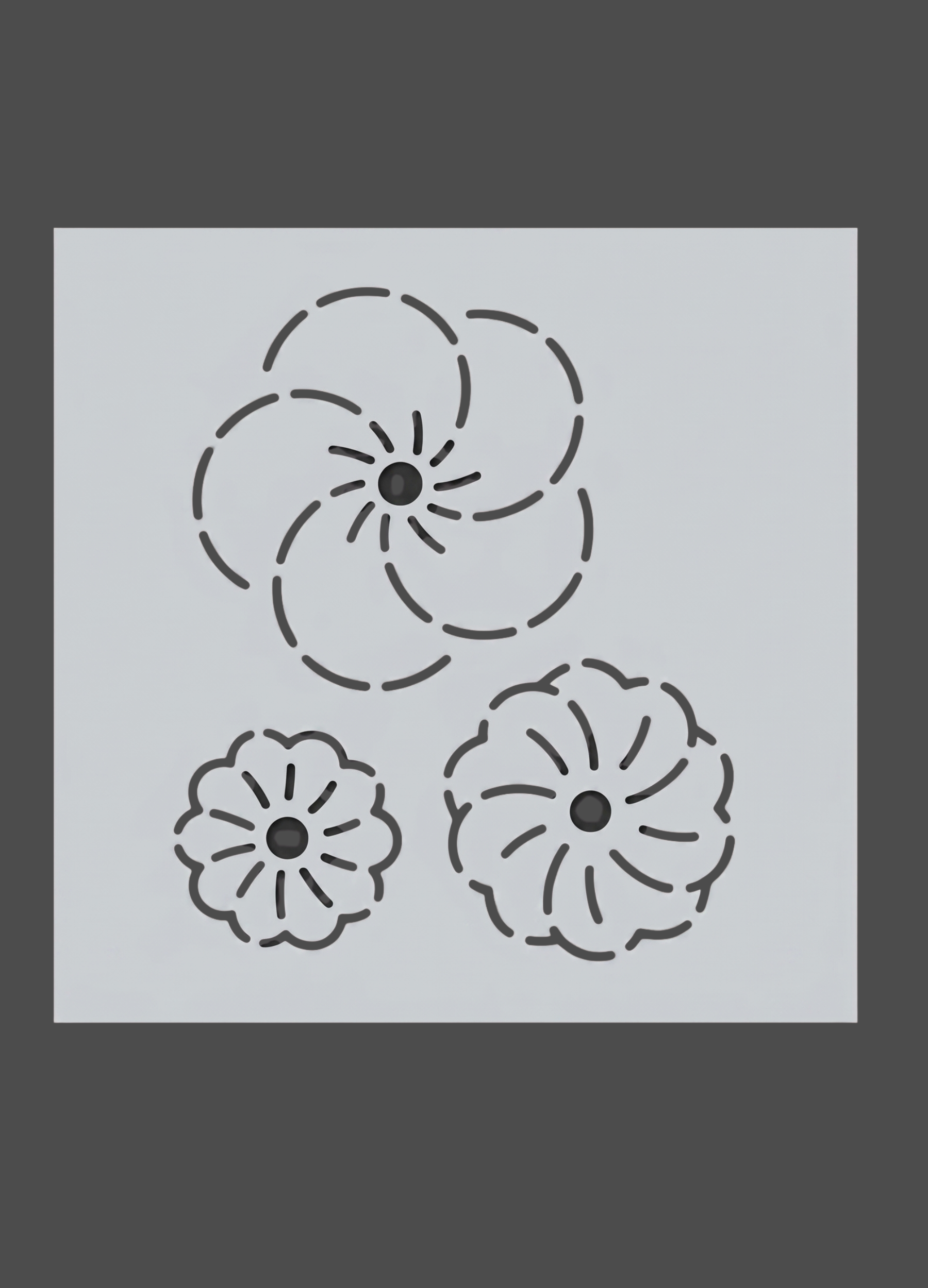 Kiku - Chrysanthemums Flowers 5"x5" - Stencil