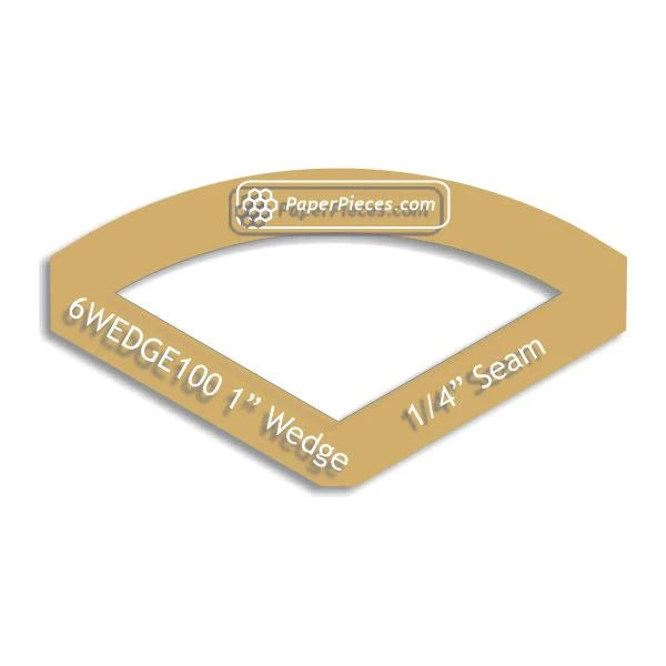 Acrylic Template - 1" 6-Point Wedge - 1/4" Windowed