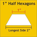 Acrylic Template - 1" Half Hexagons - 1/4" Windowed