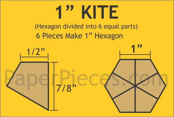 1" Hexagon Kites - Small Pack 120 pieces