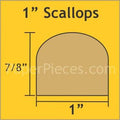 Acrylic Template - 1" Scallops - 1/4" Windowed