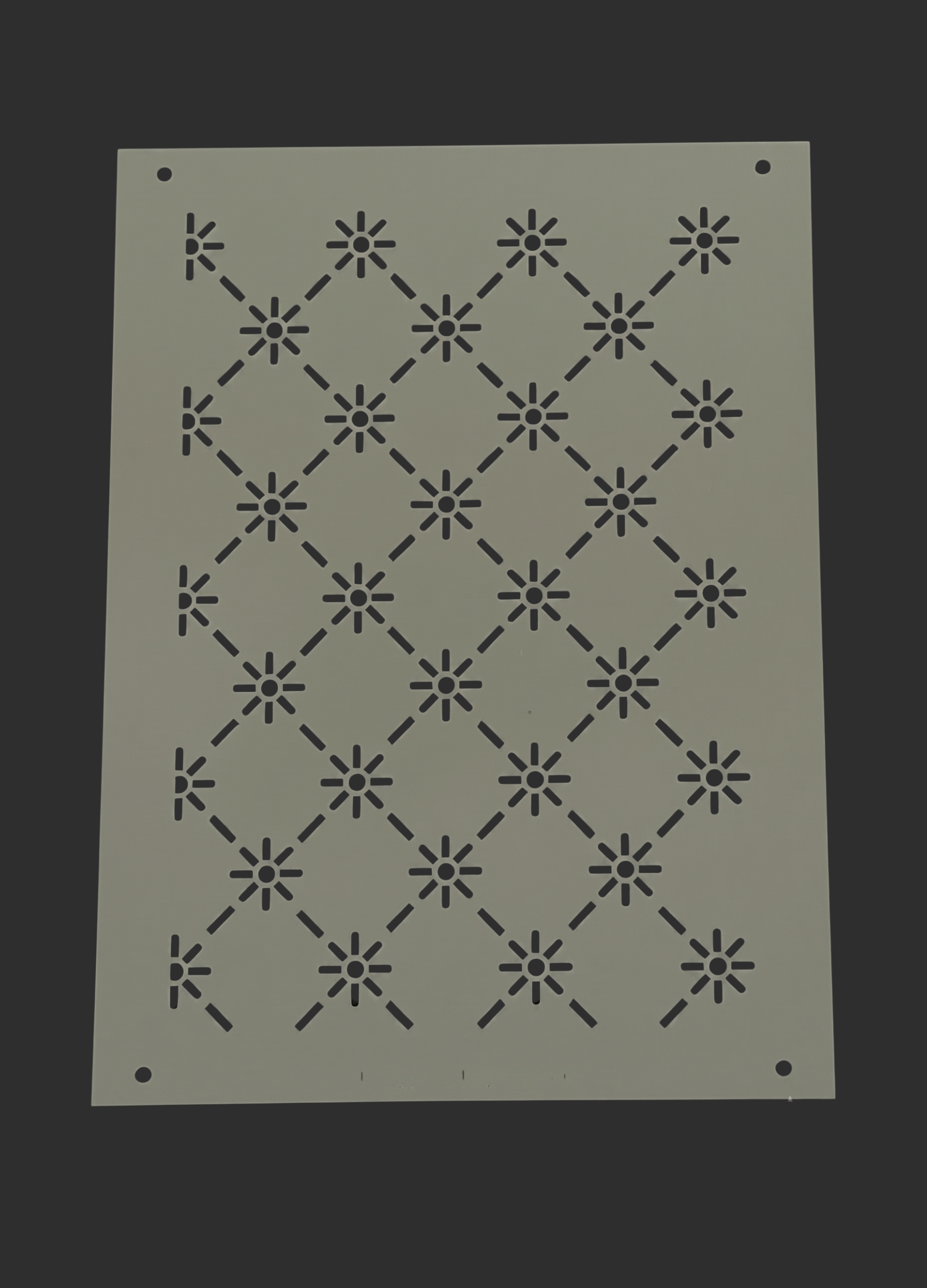 Hanabishi Inspired - Flower Diamond Grid 8.3"x5.9" - Stencil