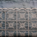 Powder Blue Cotton silk eyelet embroidered