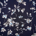 Navy with white flowers with light blue