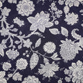 Navy with ivory rayon lawn