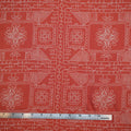 Vibrant Orange with white embroidery geometric pattern