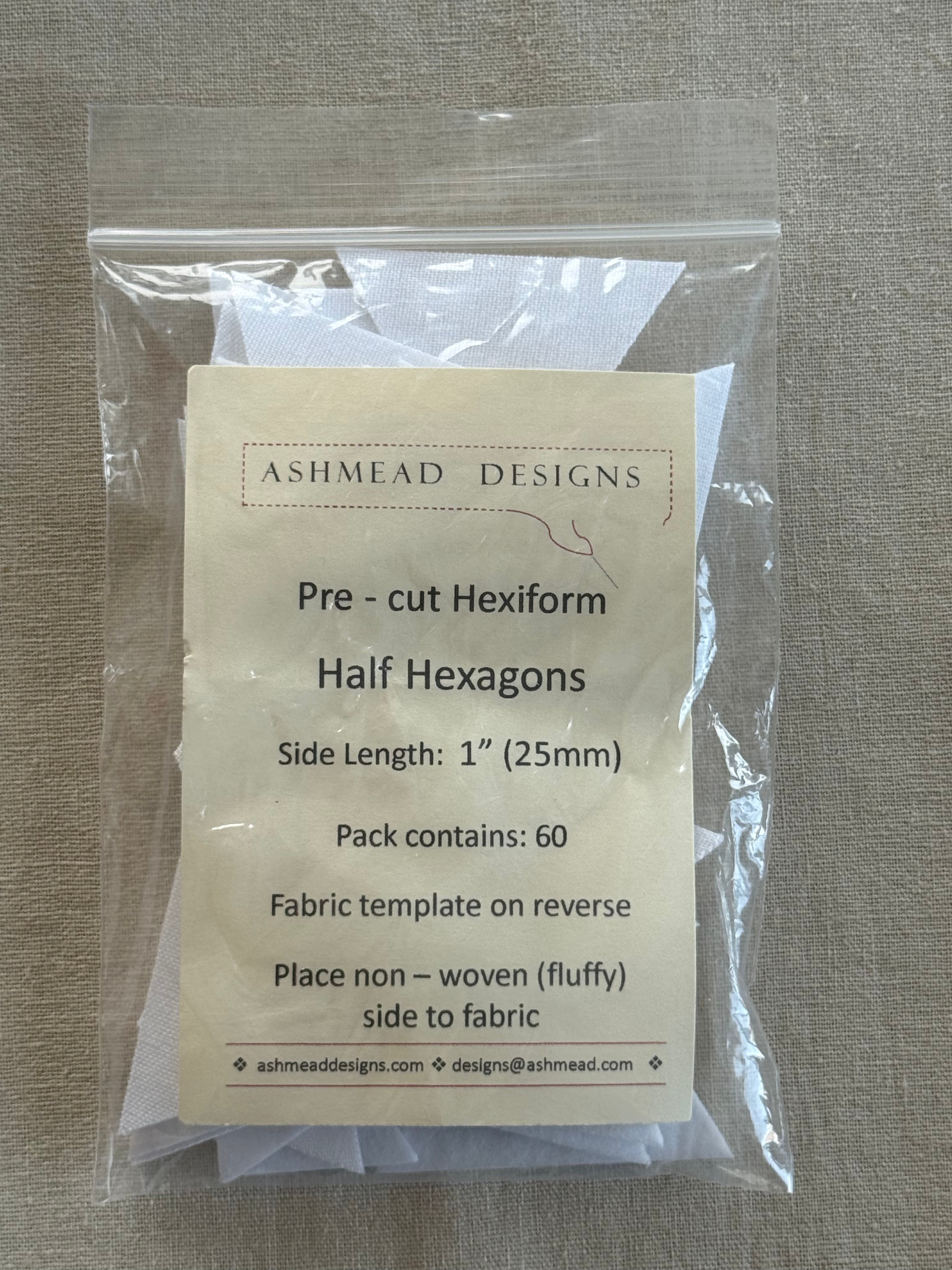 Hexiform Precut - Half Hexagons - 1" - pack of 60