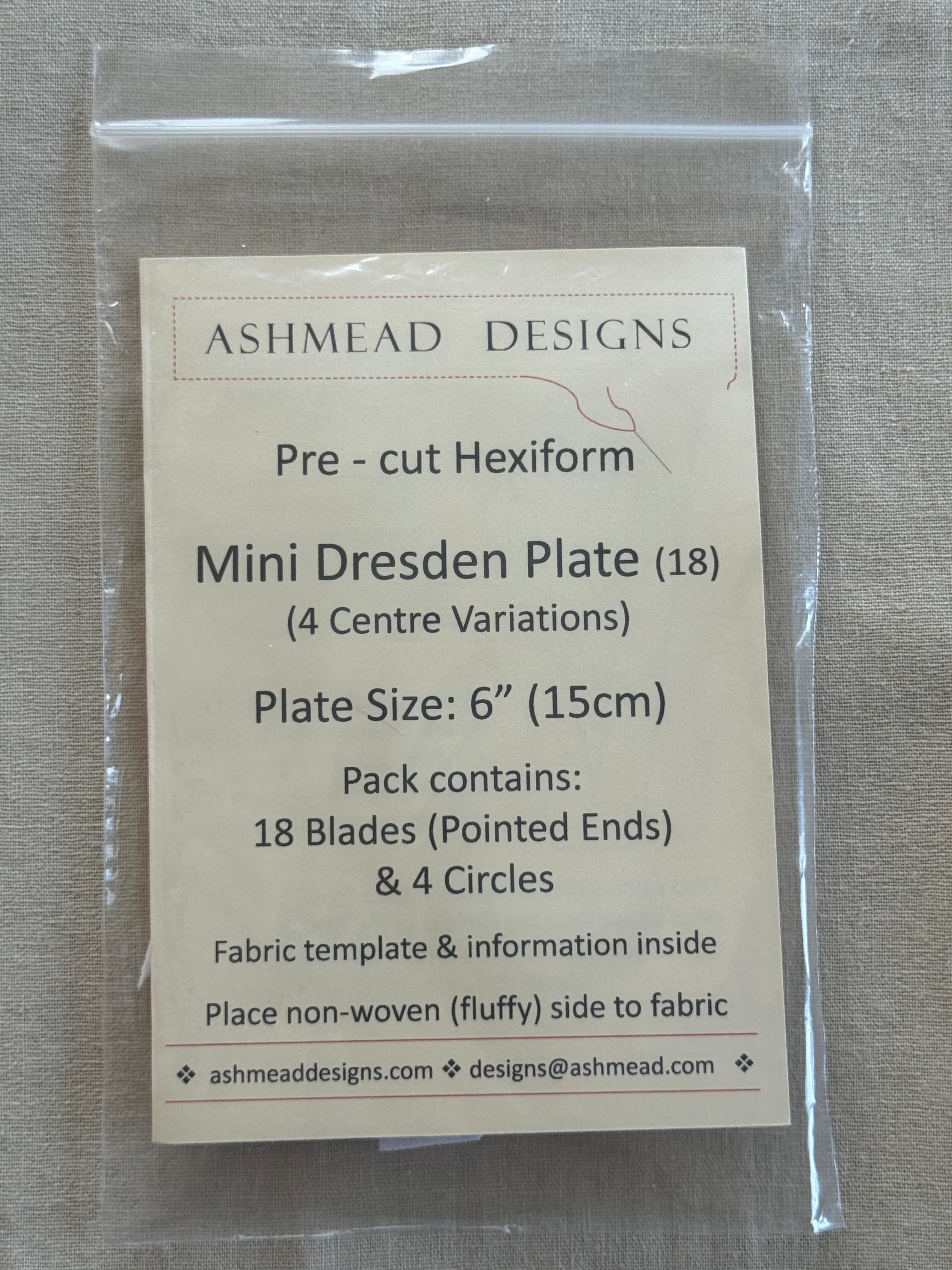 Hexiform Precut - 6" Dresden Plate - 18 Blades - Pointed Top - 1"