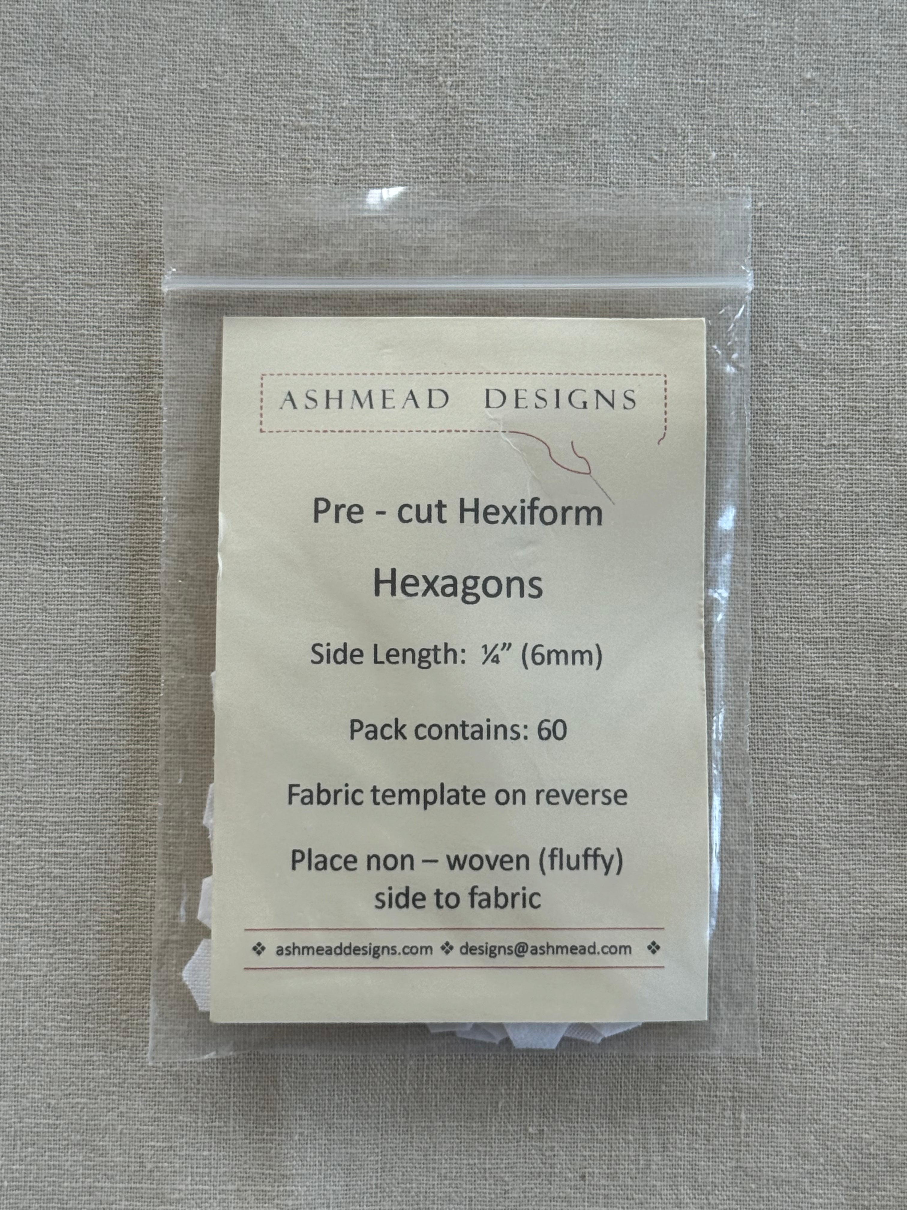 Hexiform Precut - Hexagons - 1/4" - pack of 60