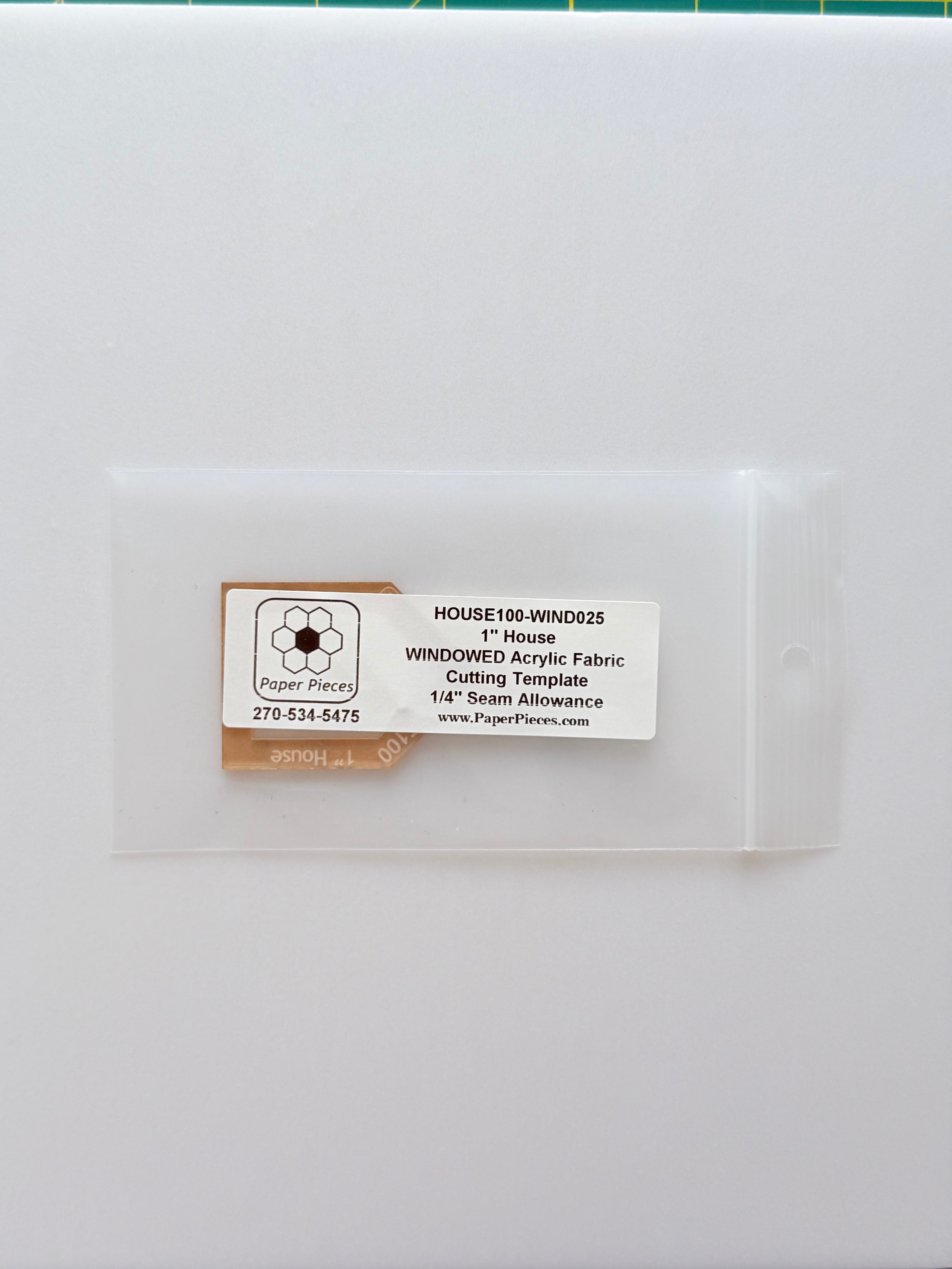 Acrylic Template - 1" House - 1/4" Windowed