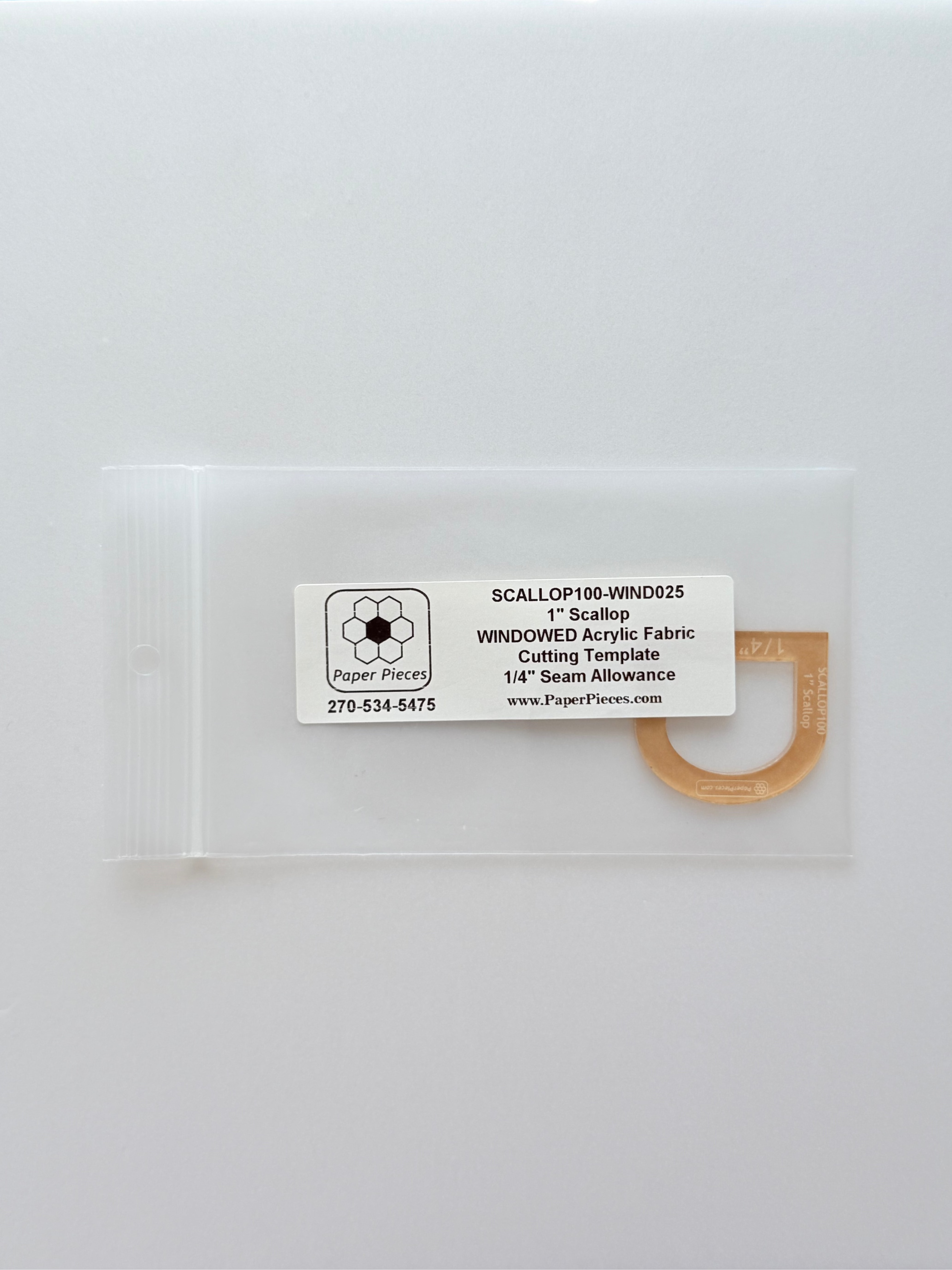 Acrylic Template - 1" Scallops - 1/4" Windowed