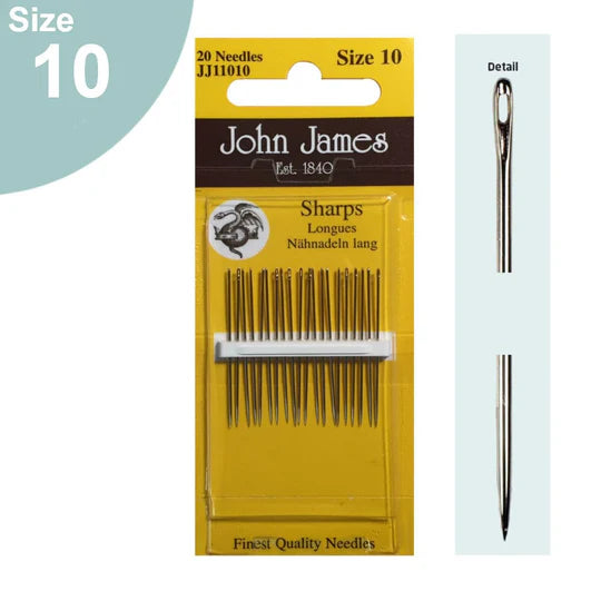 John James Sharps Needles Size 10 - 20 count pack