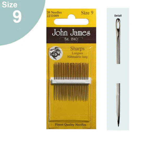 John James Sharps Needles Size 9 - 20 count pack