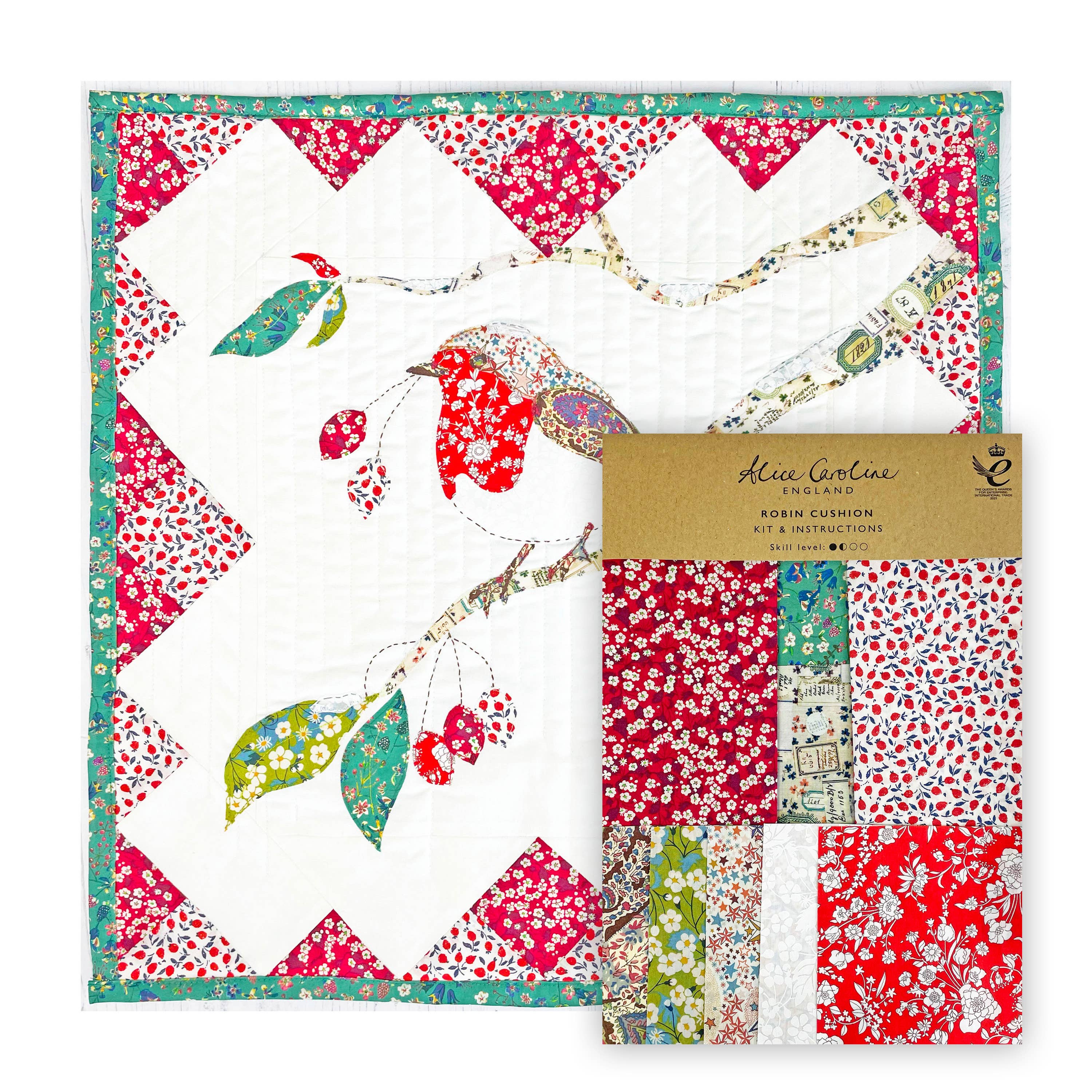 Liberty Tana Lawn® Fabric Robin Cushion Kit | Christmas