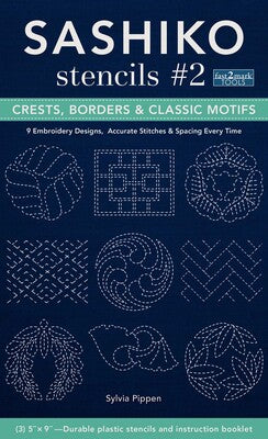 Sashiko Stencils #2-Crests, Borders & Classic Motifs-Pippen